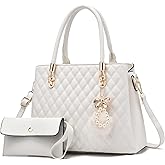 I IHAYNER Womens Leather Handbags Purses Top-handle Totes Satchel Shoulder Bag for Ladies with Pompon