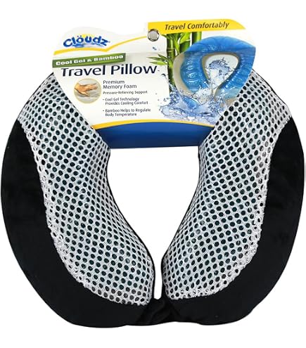 Amazon.com: Sealy, Infused-Gel Hooded Travel Pillow with Airflow