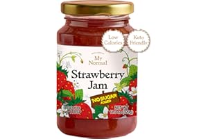 My Normal Low Calorie Strawberry Jam - Diabetic-Friendly, Strawberry 50% Fruit Jelly with Allulose, Keto & Zero Sugar Jam - Only 4 Ingredients, No Artificial Additives (320g, 11.28 oz)