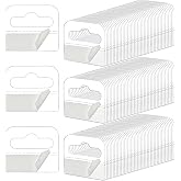 Hiceeden 800 Pcs Clear Slot Hole Hanging Tabs, 1-8/10" &times;1-3/5" Plastic Self Adhesive Hanging Tags, Heavy Duty Sticky Hang Tabs Hanger for Retail Store Display