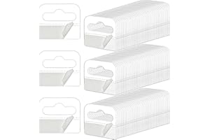 Hiceeden 800 Pcs Clear Slot Hole Hanging Tabs, 1-8/10" ×1-3/5" Plastic Self Adhesive Hanging Tags, Heavy Duty Sticky Hang Tab