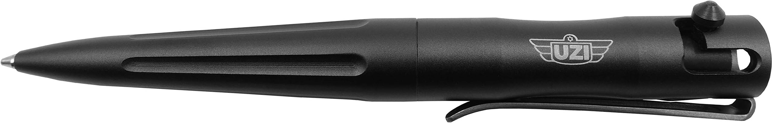 UZI Tactical Pen Bolt Action Pen, Refillable Ultra Durable Aircraft Aluminum, Black (UZI-Tacpen15-BK) Ballpoint Pen Writing Tactical Pen Self Defense