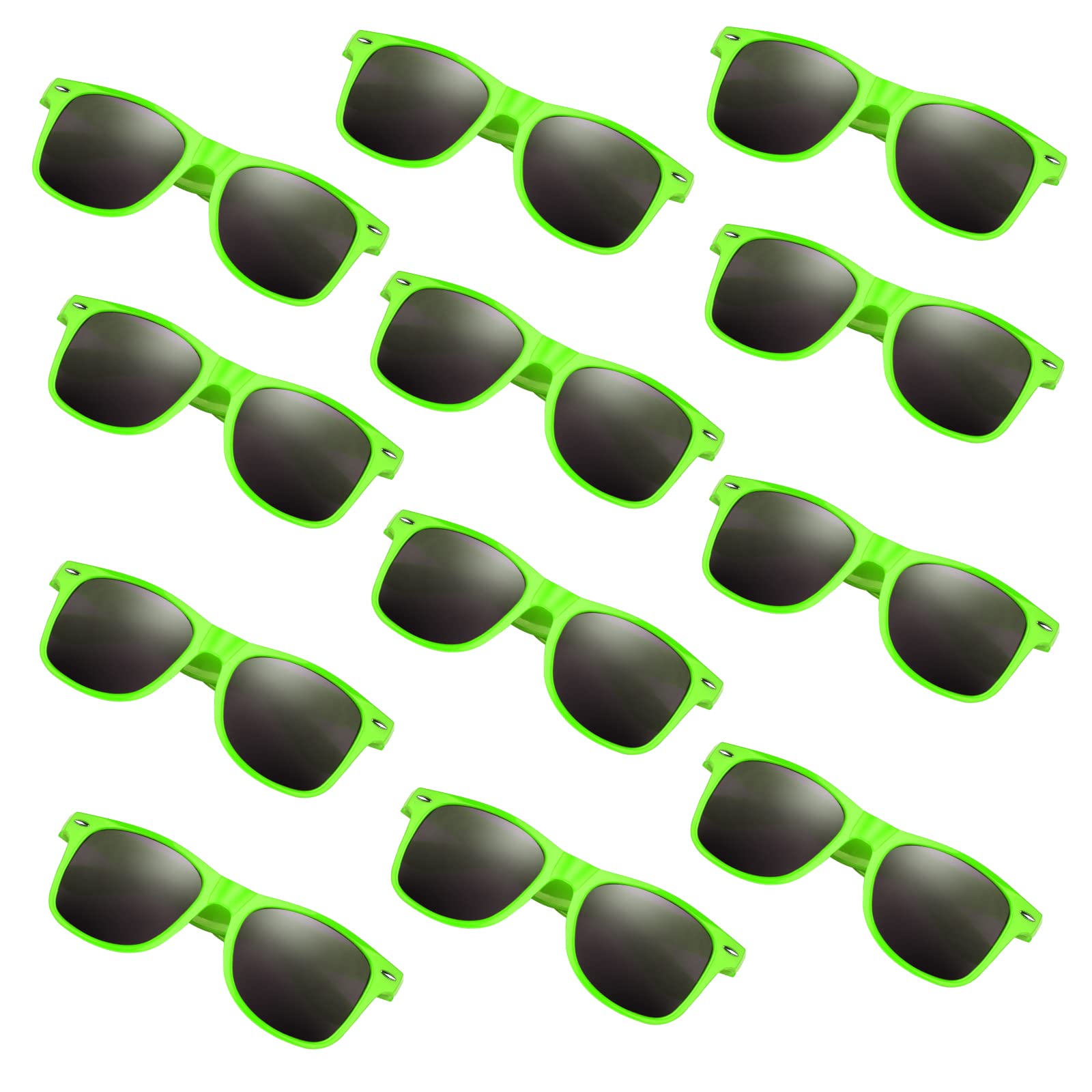 FEPITO 24 Pack Party Sunglasses Bulk for Kids Birthday Party Favors Goody Bag Fillers for Beach Pool Party Toys for Kids and Adults, Green