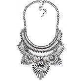 Thkmeet Bohemian Statement Necklace for Women Tribal Boho Pendant Jewelry