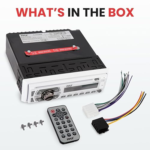 Pyle 300 Watt Bluetooth Marine Stereo Receiver Single DIN Boat