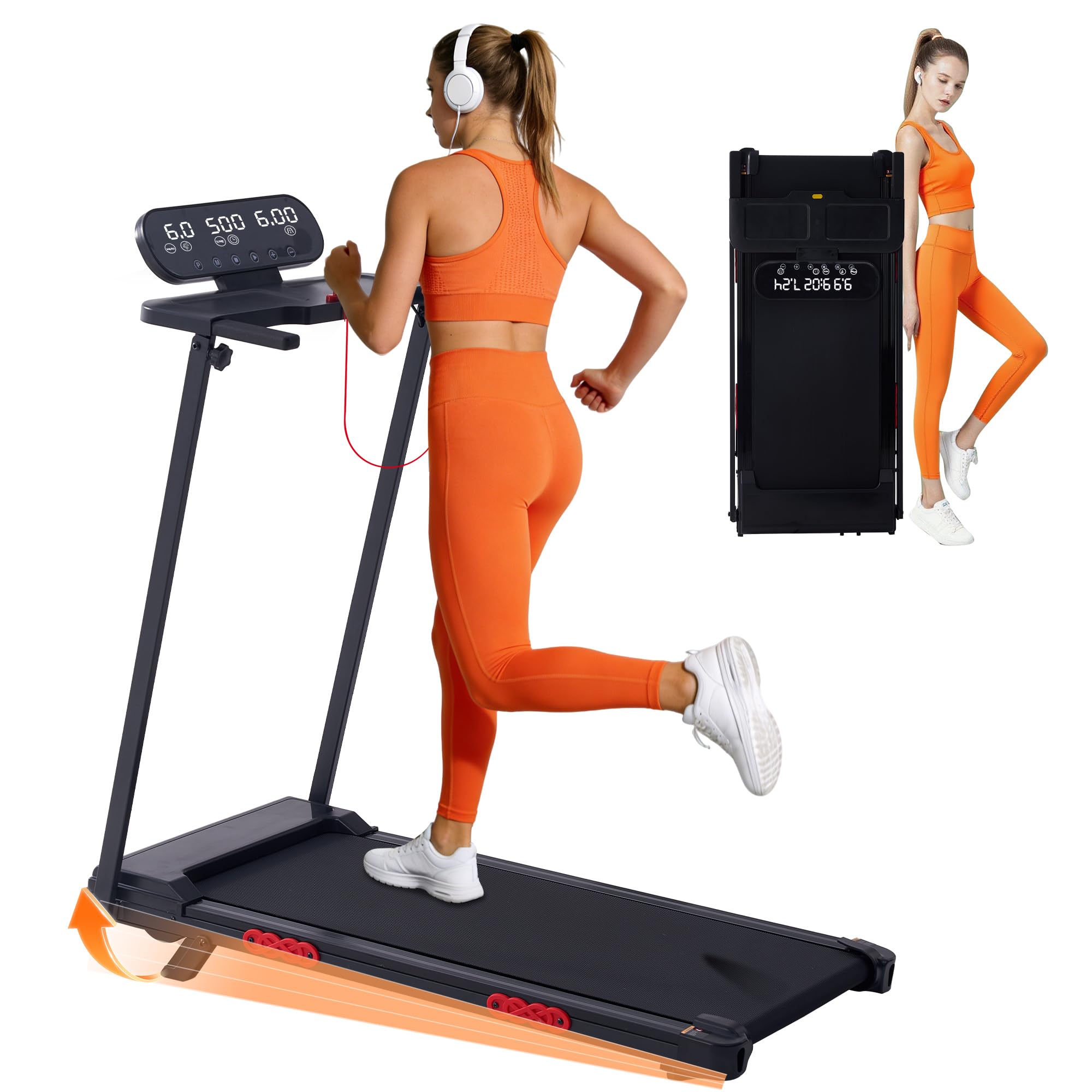 Photo 1 of HevGlrm Walking Pad Treadmill with Incline, 2026 Upgrade Portable Treadmill with Handles for Home Small, 3.5HP Small Walking Pad with Handle Bar, 0.6-10.0MPH, 400LBS