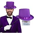 Nicky Bigs Novelties Deluxe Dress Up Party Satin Colored Costume Top Hats for Adults Prom Dance Tuxedo Formal Hat One Size