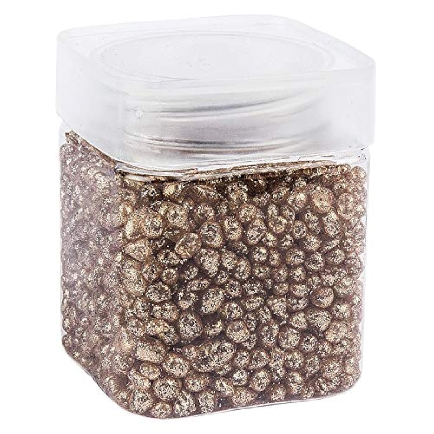 Ideen mit Herz Glitter nuggets made of glass, metallic decorative granules, decorative glitter stones, grit: 2 mm to 7 mm, 260 g, ideal as a scatter decoration, table decoration wedding (copper)