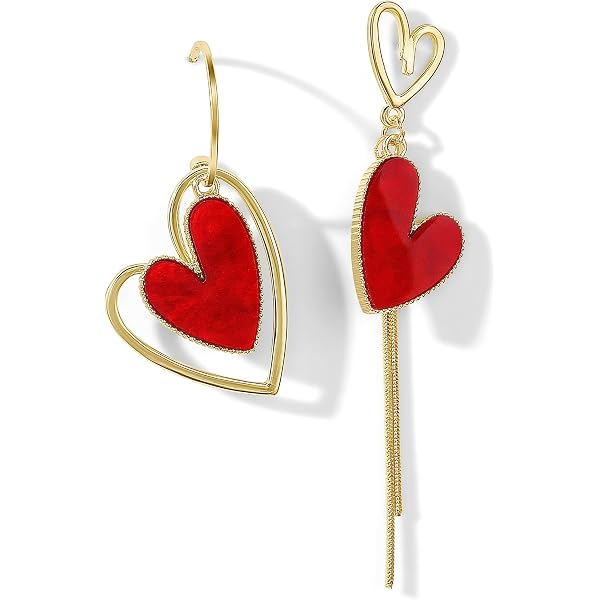 thumbnail image 2 of Queen Of Heart Earring Unique And Fun Asymmetric 2 of 13