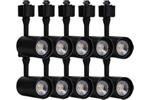 EAGLOD Track Light Heads,H Track Lighting,Dimmable CRI 90+ 4000K,LED Track Light GU10 Bulb for Accent Retail Artwork, Kitchen Halo Type(10 Pack) (4000K(Natural White) Black)