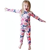 Posh Peanut Classic 2-Piece Girls Pajama Set - Kids Toddlers PJs | Classic Pajamas, Matching 2 Piece Set Long Sleeve and Pants Toddler Kids PJs