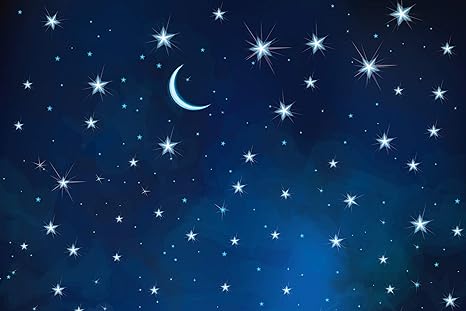 Amazon Com Blue Star Sky Backdrop Vintage Retro Dark Stars Sky Moon Chic Galaxy Astronomy Star War Inspired Printed Fabric Photography Background G1013 12 Wide By 8 Tall
