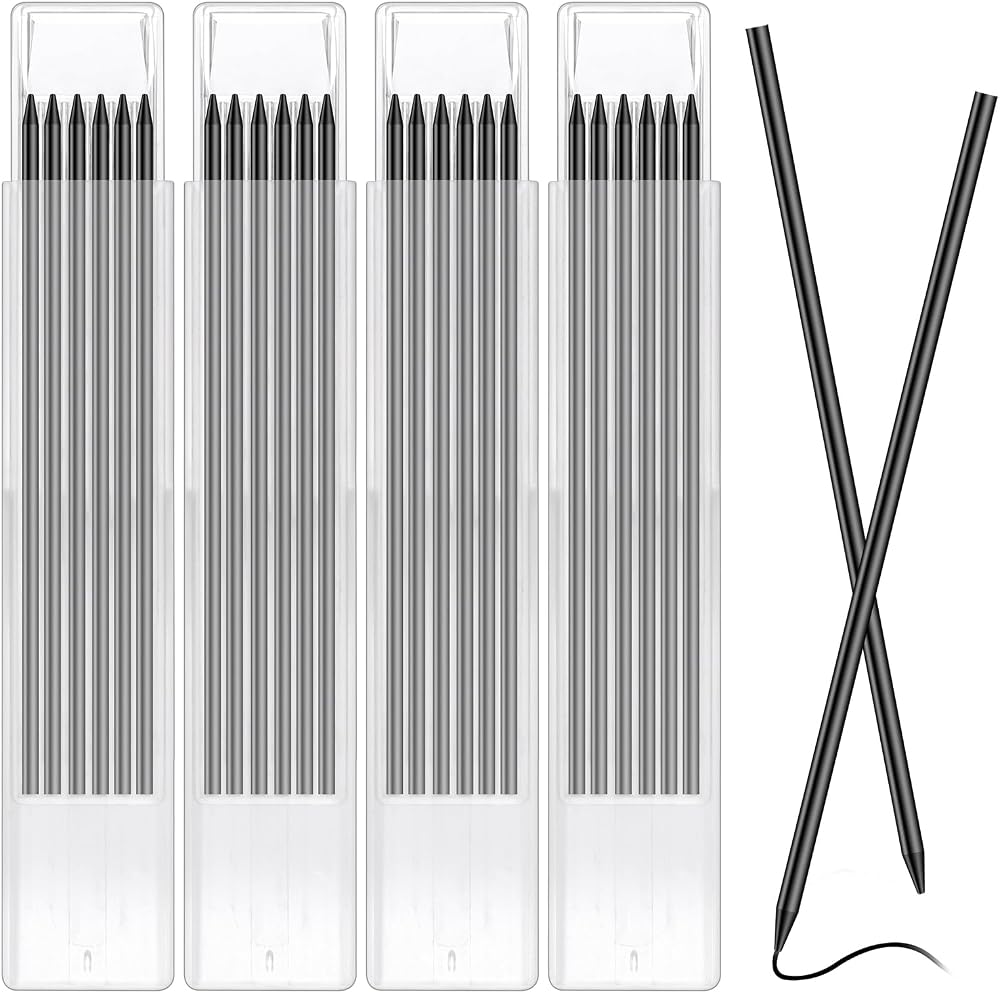 Fentar 24Pcs Pencil Refills 2.8mm Deep Hole Waterproof Carpenters Pencils