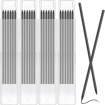 Fentar 24Pcs Pencil Refills 2.8mm Deep Hole Waterproof Carpenters Pencils