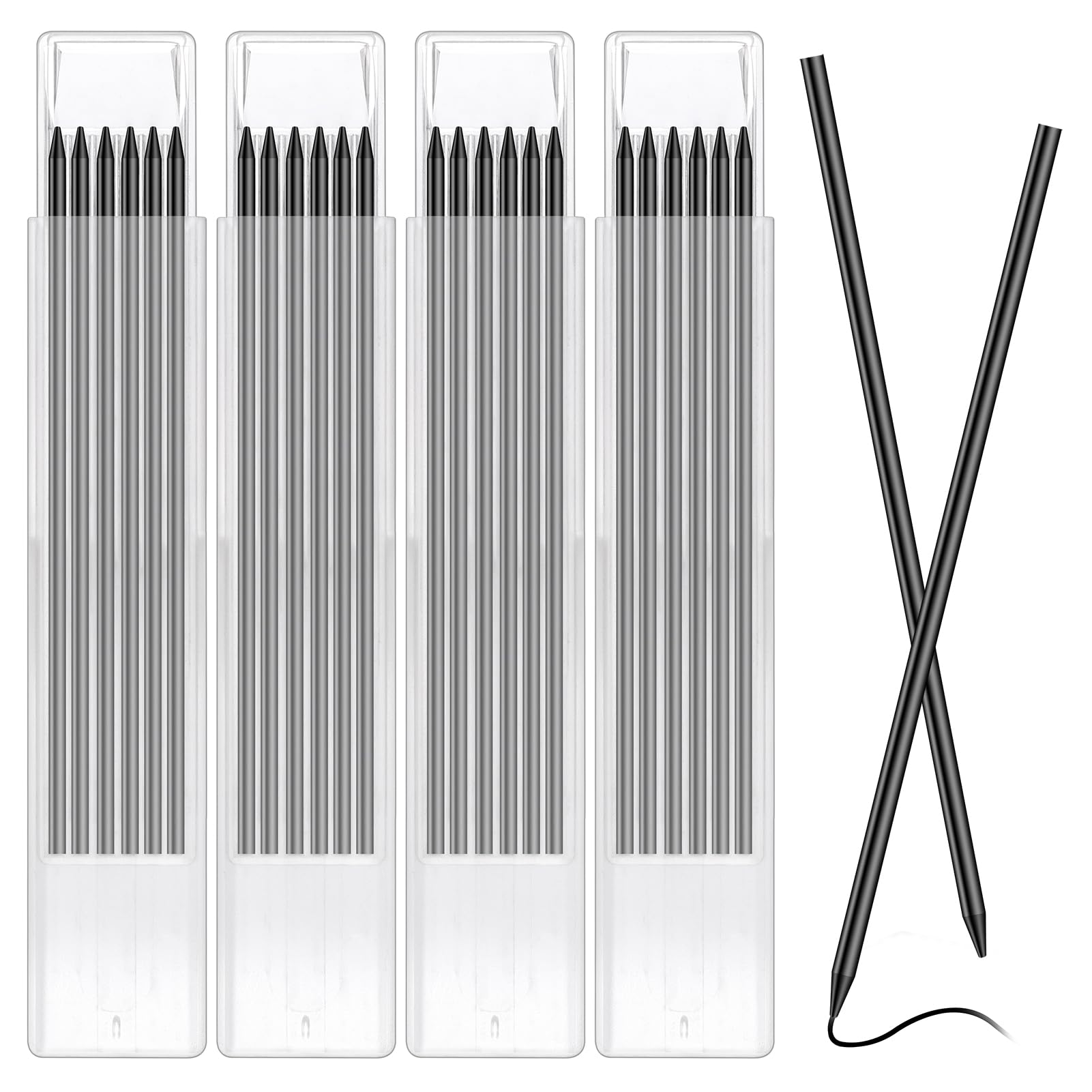 24Pcs Pencil Refills for Tracer/Pica Pencil, 2.8mm Solid Carpenters Pencil Refills Replacement, Deep Hole Marker, Waterproof Pencils Lead Refill for Woodwork Construction Building