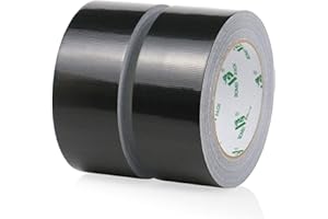 BOMEI PACK 2 Pack Duct Tape Heavy Duty,9 Mil Thickness,2 Inches x 30 Yards,Strong Industrial Strength,Flexible,No Residue,Waterproof and Tear by Hand,Multi-Use for Indoor & Outdoor Repairs(Black)