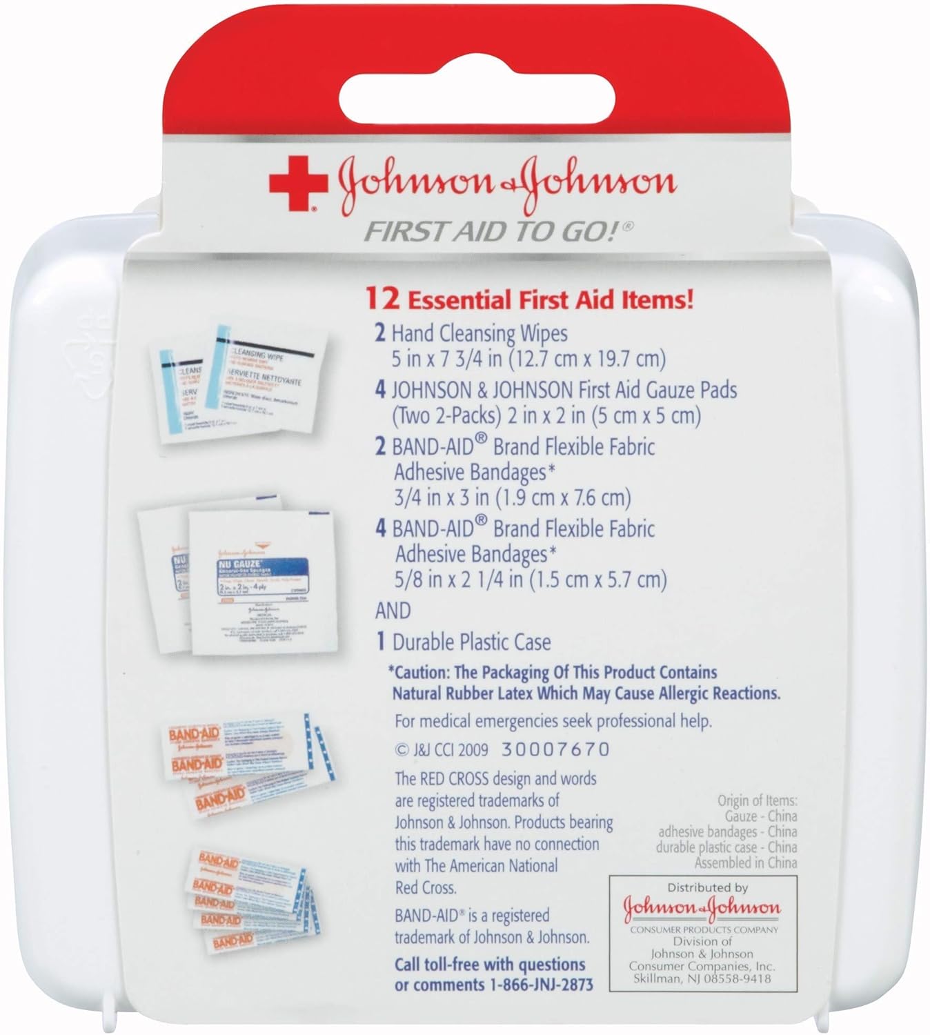 Johnson & Johnson First-aid to Go in Durable Plastic Case 12 Items in Each Kit: Health & Personal Care