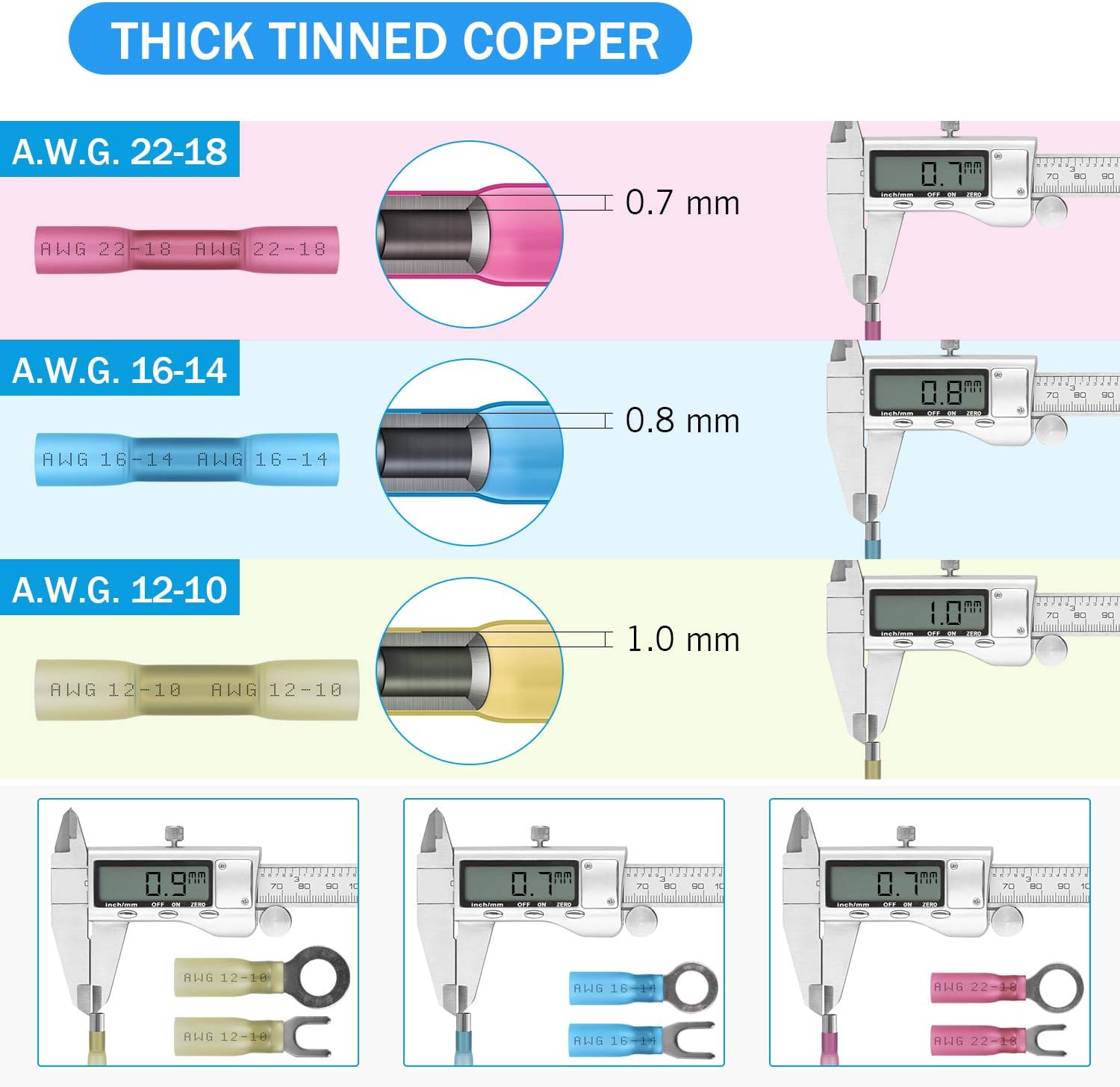 Kuject 280PCS Electrical Wire Connectors Kit, Heat Shrink Waterproof Crimp Butt Connectors Include Rings, Fork, Spade Terminals for Marine, Boat, Wire Joint, Motorcycle, Automobile, Aircraft: Car Electronics