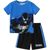Disney Spiderman Boys Short Sets Kids Summer Athletic T-Shirt &amp; Shorts 2-9T | Disney Licensed Clothes, Marvel Black Panther Venom Iron Man Mickey Outfit, Soft &amp; Breathable Apparel, Fade-Resistant Wear