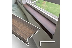SXSJMY Walnut Color Window Sill Protector 24 inch Wide, 4 inch Deep Waterproof PVC Window Sills Cover Board, Cuttable Windows Replacement Plate for Decor