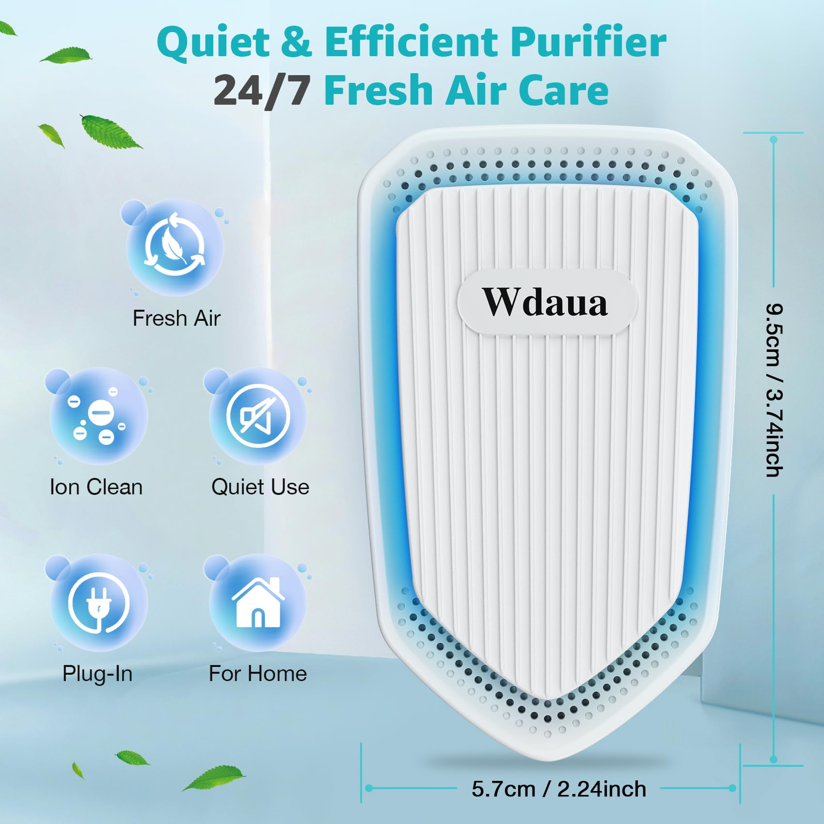 Plug-In Air Purifier 4 Pack Negative Ion Air Purifiers Ionizer for Home, Bedroom, Office, Basement Kitchen Air Freshener Odor Reducer Pets Smoke Smell (4)
