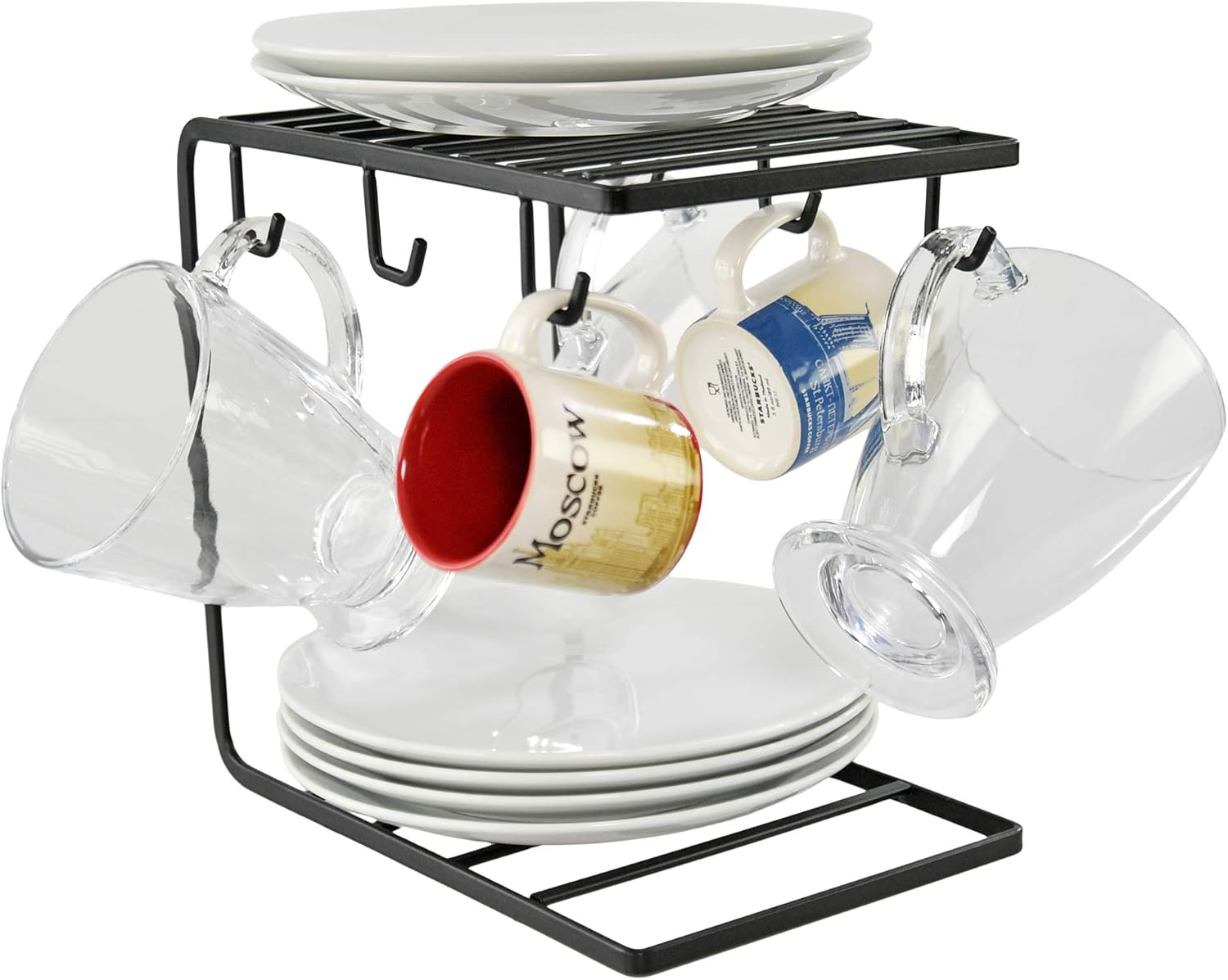 HomeX Metal Mug Tree Holder Stand for CounterRustic