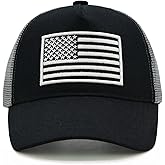 Wodeal Boys Trucker Hat, Toddler American Flag Snapback Mesh Baseball Caps for Kids Age 2-6