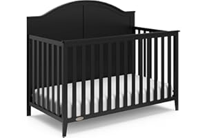 Graco Wilfred 5-in-1 Convertible Crib (Black) – GREENGUARD Gold Certified, Converts to Toddler Bed and Full-Size Bed, Fits St