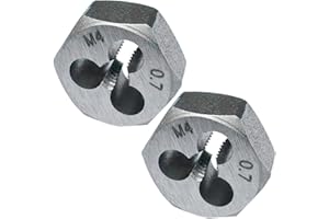 JALJA M4 x 0.7 Hex Die 2 Pcs Right Hand Thread Repair Tool Alloy Steel Hexagonal Die for External Thread Cutting and Screw Thread Restoring in Metalworking and Machinery