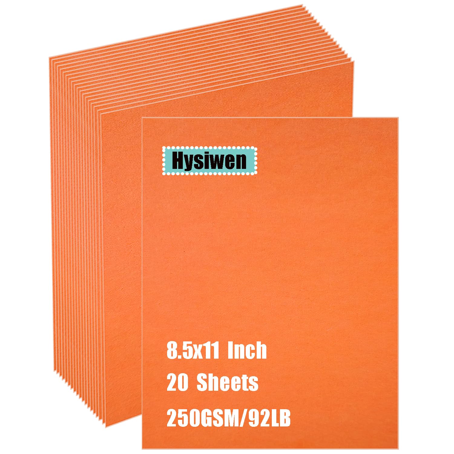 Photo 1 of Hysiwen 20 Sheets Orange Cardstock 8.5 x 11 Inches, 250gsm/92 lb Thick Craft Paper for Making Cards, Invitations, Paper Crafts or Drawing