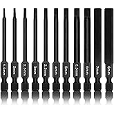 NEIKO 01148A Hex Allen Power Bit Set, 11-Piece Metric Sizes 1.5mm to 8mm | Magnetic Head Bits 3 Quick Release Shanks Premium S2 Steel Compatible with Drills and Impact Drivers