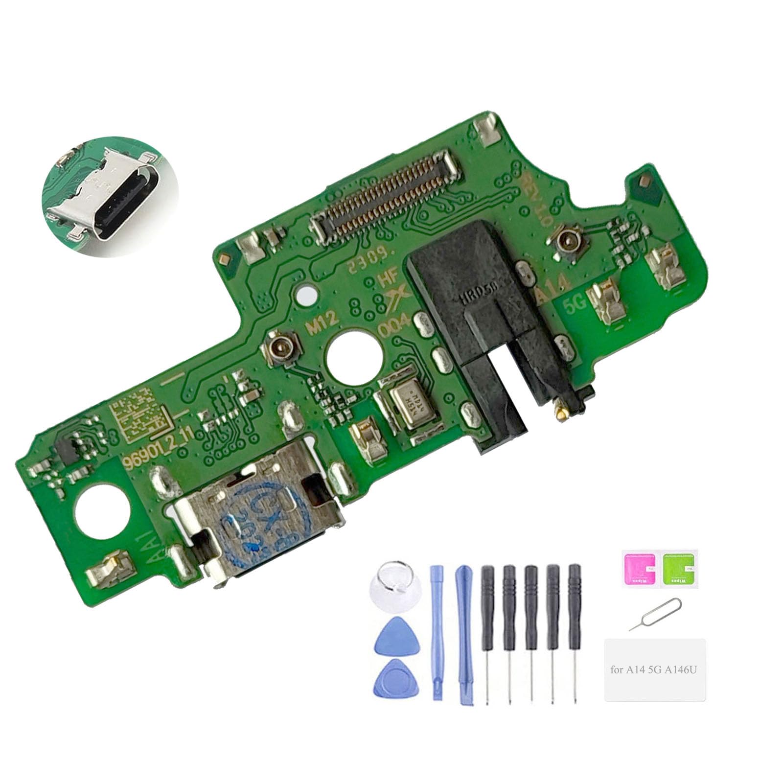 Photo 1 of Galaxy A14 (5G) Replacement Charging USB Port Board Parts for Samsung Galaxy A14 (5G) A146U A146U1 6.6 Inches (M12,US Version) [not fit for A14 4G Version]