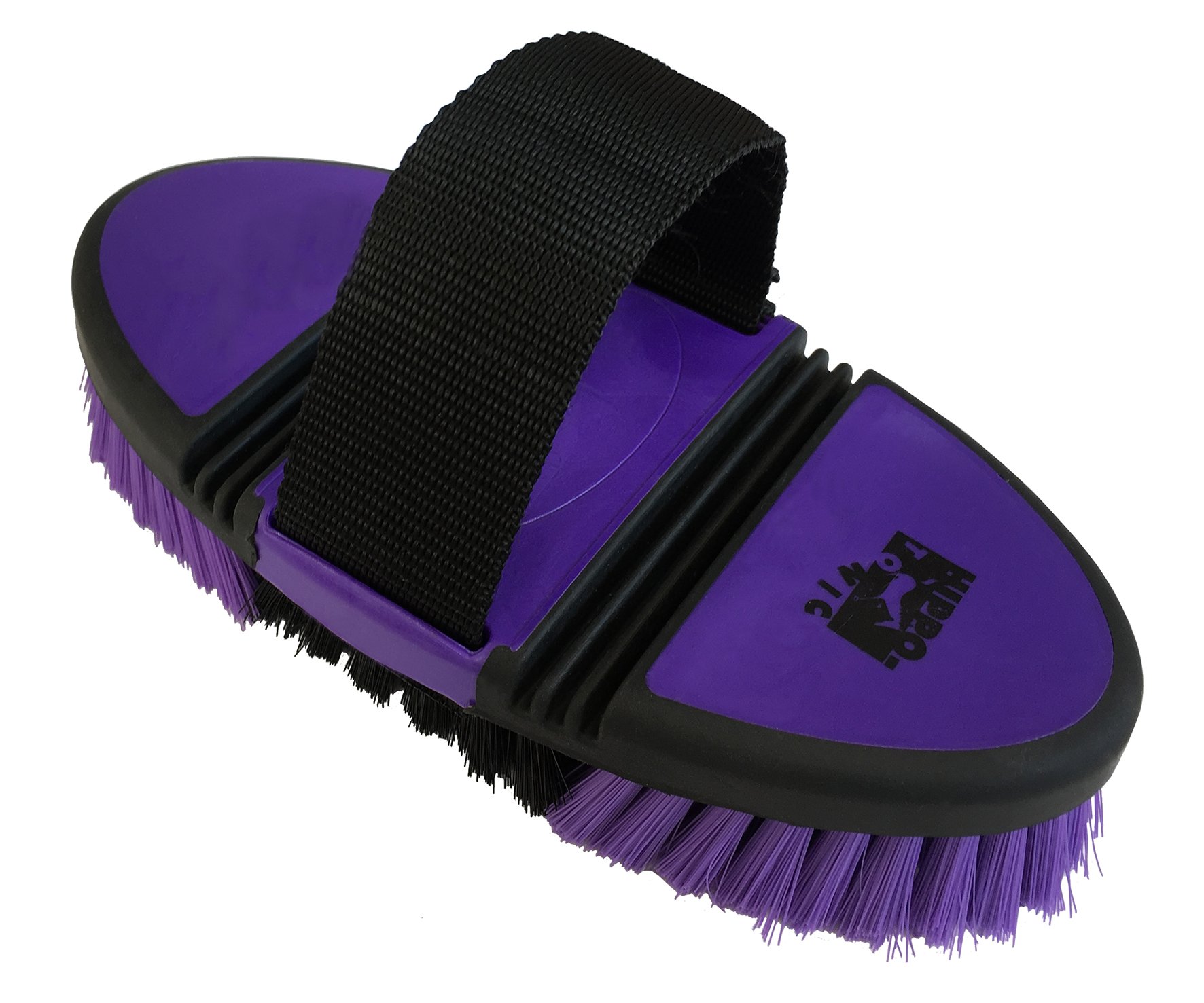 Hippo-Tonic Unisex Adult 700550 Softgrip Flexible Nylon Dandy Brush - Purple/Black, 19 x 9.5 cm