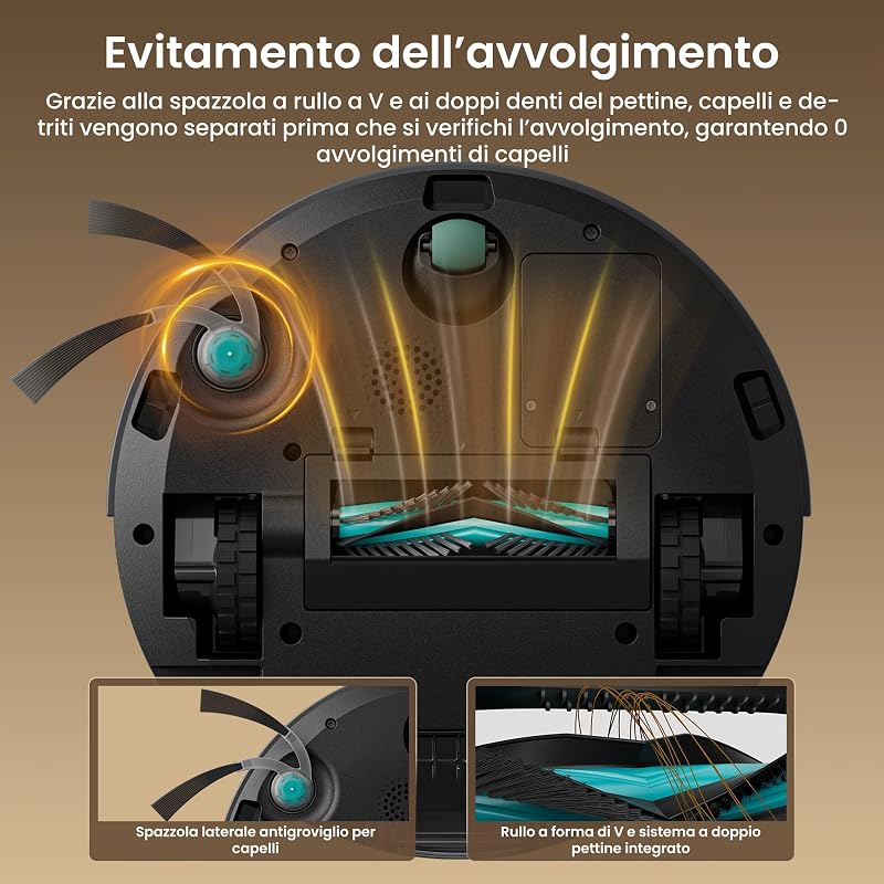 M210 PLUS Robot Aspirapolvere con Mappatura, Ultrasottile 8cm,6000Pa