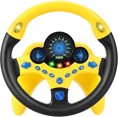 Jouet De Volant Pour Enfants Simulateur De Conduite Pour Enfants Jouet De Voiture Puzzle Pour Enfant Cadeau Educatif Precoce Jaune Amazon Ca Jeux Et Jouets