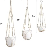 Mkouo 3 Pack Macrame Plant Hangers Indoor Cotton Rope Beads 58/73/89cm view 7