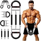 Twister Arm Trainer, Dual Triple-Spring, 30-180lb Adjustable, Chest Arm Shoulder Workout Equipment, Portable Detachable Arm Twister Exerciser for Men, Chest Expander for Gym Home Fitness(Red)