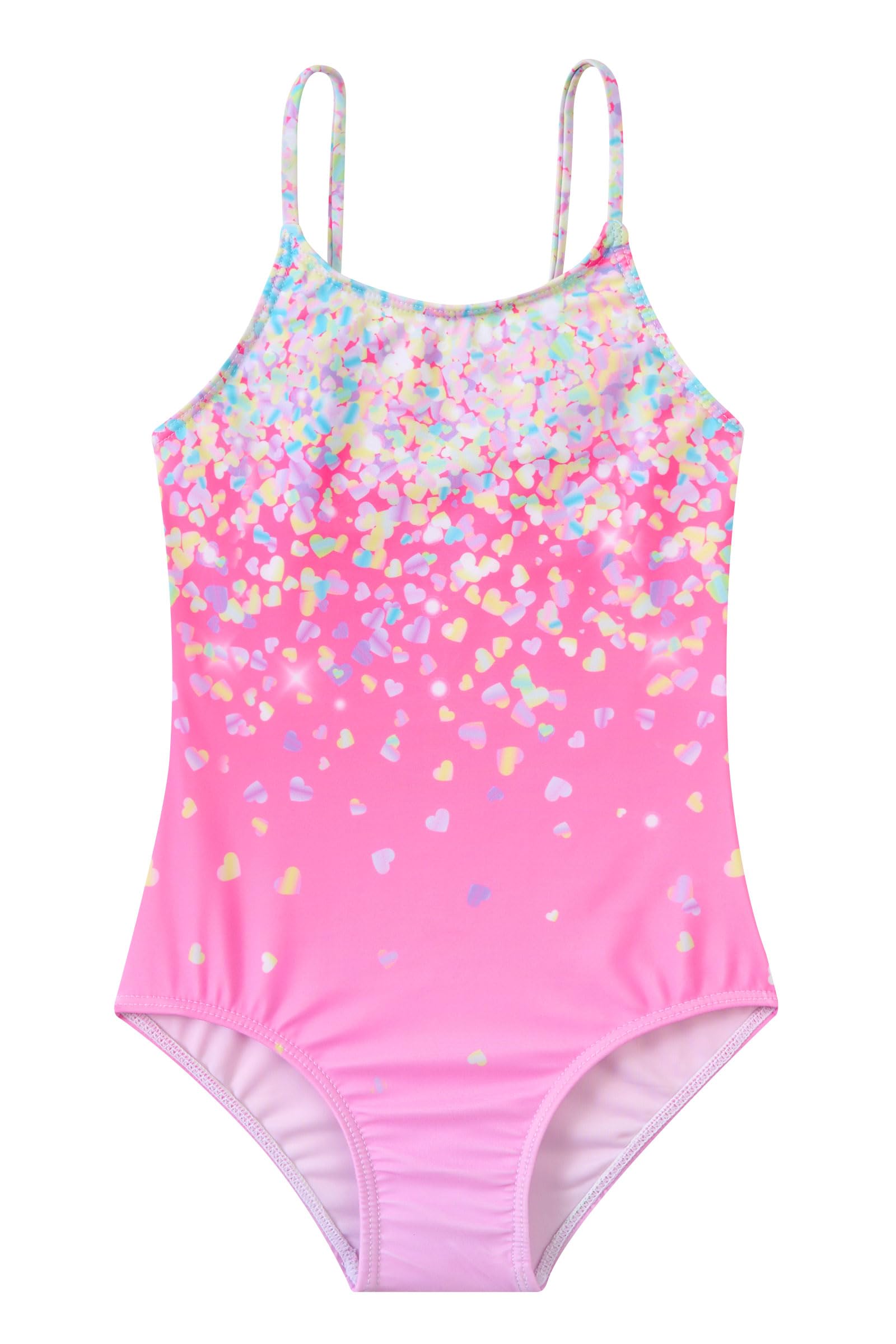Photo 1 of Idgreatim 5T 6T Girls Bathing Suit Pink Sparkly Swimsuit Kids One Piece Swimwear for Beach