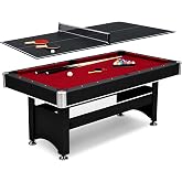 Hathaway Spartan Pool Table &amp; Ping Pong Top Combo, 2-in-1 Game Table