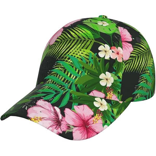 Armycrew Hawaiian Tropical Floral Snapback Cap – Black With Colorful Floral Print, Square Flat Bill, One Size Fits Most - View #2