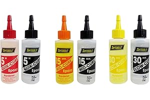 QUDASAR BSI/Taytools Bob Smith Industries Combo Pack 5,15 and 30 Minute 2 Part Epoxy Quik-Cure (TM), Mid-Cure (TM) and Slow-Cure (TM) 13.5 OZ Combined Total