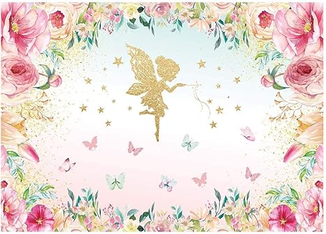Amazon Com Funnytree 7x5ft Pink And Gold Floral Fairy Butterfly