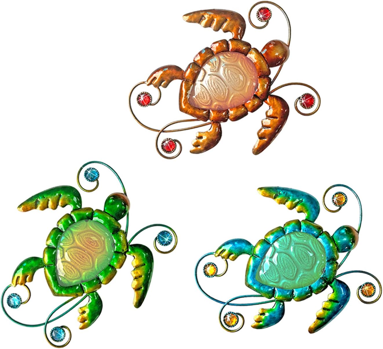 Plaques & Wall Art - VividLadybug Metal Sea Turtle Beach Wall Decor Beach Themed Bathroom Decor Sea Turtle Wall Decor Ocean Theme Marine Coastal Decor Rustic Cottage Decor for Bathroom Christmas Decorations Set of 3