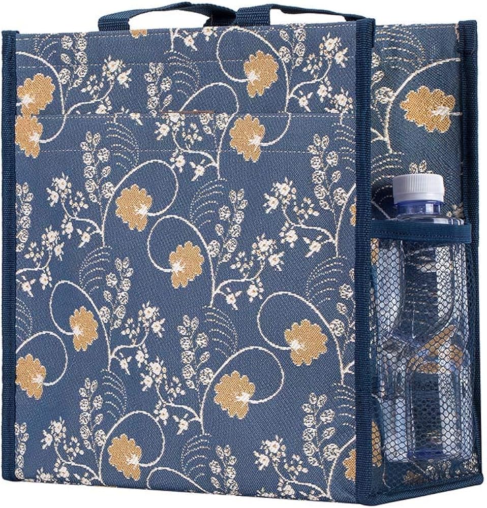 Signare Tapestry Shoulder Bag Shopping Bag for Women with Floral Design (Austen Blue; SHOP-AUST), W 31cm x H 30cm D 13.5cm - Image 4