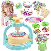 Flower Craft Kit for Kids Ages 4-8 – DIY Fabric Bouquet Toy for Girls and Boys – No Glue Reusable STEM Gift – Make 32+ Flowers – Birthday Arts & Crafts Activity