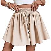 Suvifuly Women's Casual Shorts Wide Leg Flowy Quick Dry Summer Short Stretch Drawstring High Waist Shorts with Pockets