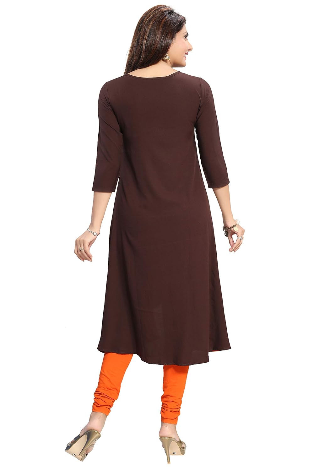 alc creations women's faux crepe a-line kurti