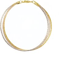 Abbie+Cleo Italian Sterling Silver Herringbone Bracelet - 7.25" For Men & Women, Premium 925 Silver - View #3