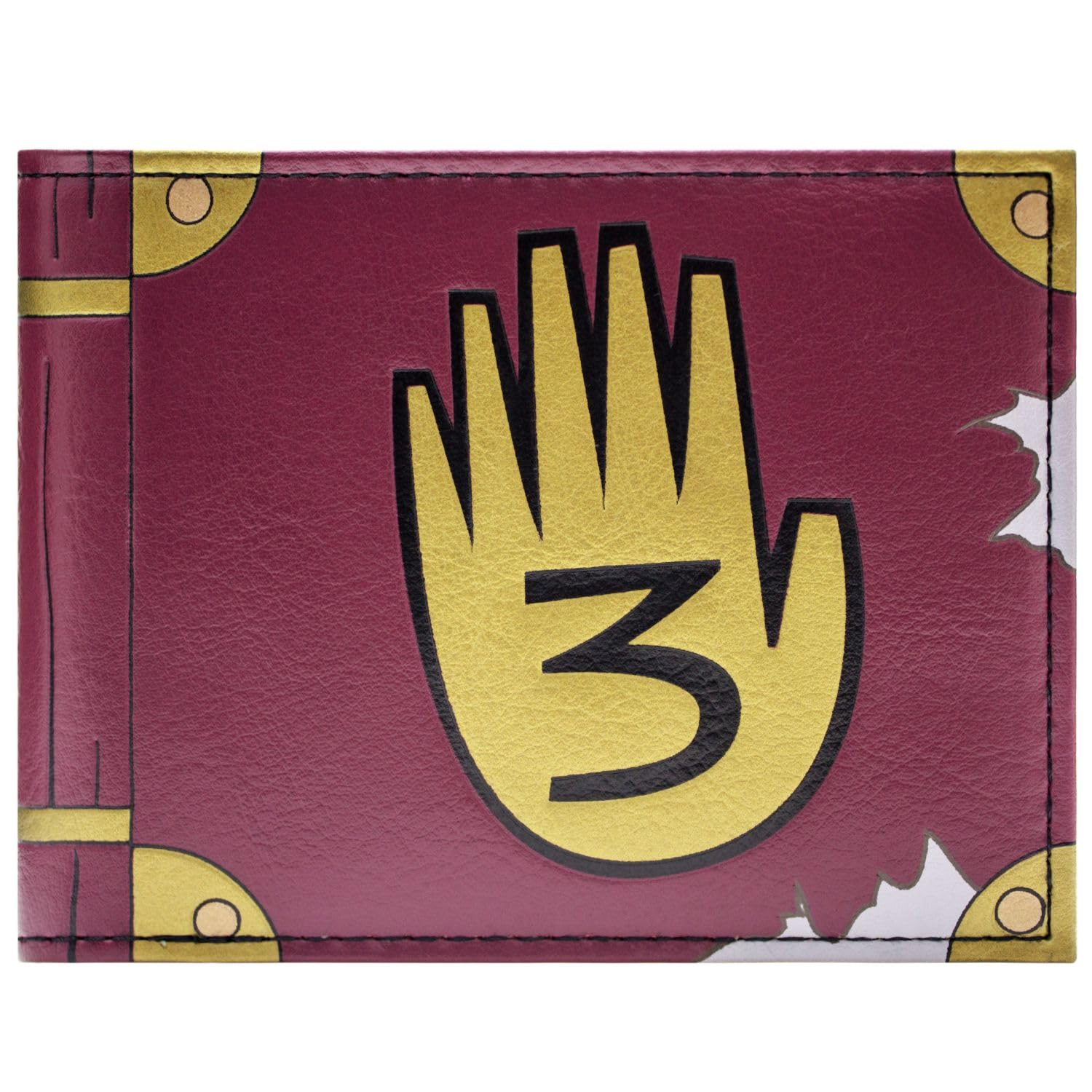 Gravity Falls Mystery Shack Secret Journal 3 Wallet Bi-Fold ID & Card Holder, Brown