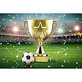 Baocicco 7x5ft Football Champion Backdrop Football Stadium Backdrops Championship Trophy Photography Background Grass Field Lawn Turf Backdrop Children Baby Adults Portraits Photo Booth Studio Props